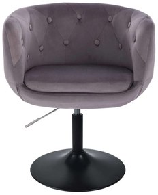 LuxuryForm DESIGN Kreslo MONTANA VELUR na čiernom tanieri - šedé