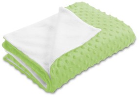Biante Detská obojstranná deka Minky bodky/Polar MKP-005 Pastelová svetlo zelená 100x150 cm