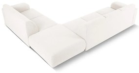 Biela rohová pohovka z textílie bouclé (pravý roh) Molino – Micadoni Home