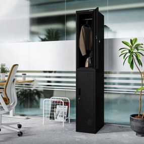 Šatníková skriňa pre zamestnancov čierna IGOR 1 Plus 316,5 x 1850 x 450 mm