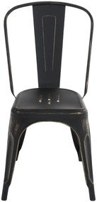 Kovová stolička Ben - Čierno-zlatá antik