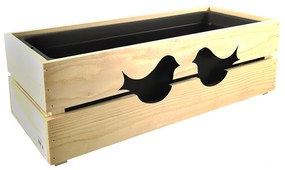 AMADEA Drevený obal s hrantíkom s vtáčikmi, 52x21,5x17cm, český výrobok