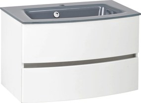 XXXLutz SKRINKA S UMÝVADLOM, biela, biela, 80 cm Held - Online Only kúpeľne - 000307010637
