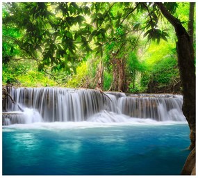 Gario Fototapeta Číry vodopád v džungli Veľkosť: 402 x 240 cm, Materiál: Samolepiaca