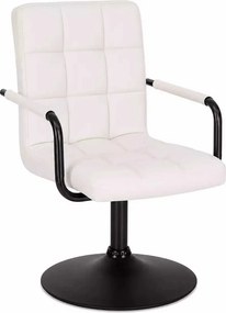 LuxuryForm DESIGN Otočná stolička VERONA BLACK na čiernom tanieri - biela