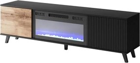 TV stolík Remali (čierna + dub wotan). Vlastná spoľahlivá doprava až k Vám domov. 1049345