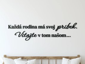 drevko Drevený citát Každá rodina má svoj príbeh Rozmer obrazu: 22 x 85 cm, Farba dekorácie: Čierna