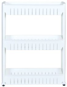 Pojazdný regál LEIRA biely