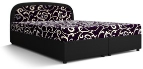 Manželská posteľ Boxspring 180 cm Brick (tmavohnedá + vzor kvet) (s matracom a úložným priestorom). Vlastná spoľahlivá doprava až k Vám domov. 1046409