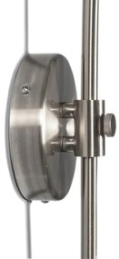 Moderná nástenná oblúková lampa oceľ s bielym tienidlom 50/50/25 nastaviteľná