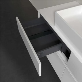 VILLEROY &amp; BOCH Collaro závesná skrinka pod umývadlo na dosku (umývadlo v strede), 4 zásuvky, 1200 x 500 x 548 mm, Glossy White, C12800DH