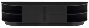 Čierny modulárny TV stolík z borovicového dreva 156x40 cm Finca – WOOOD