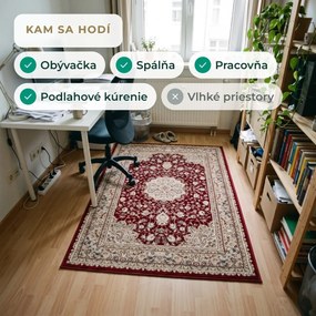 Angel Carpet, Kusový koberec Sultan 12 Red, 160x230, červená, kancelária