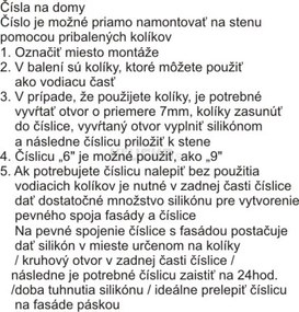 domove číslo 175mm čierne "6"