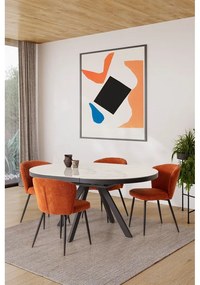 Okrúhly rozkladací jedálenský stôl s prídavnou doskou s keramickou doskou ø 120 cm Bela – Marckeric