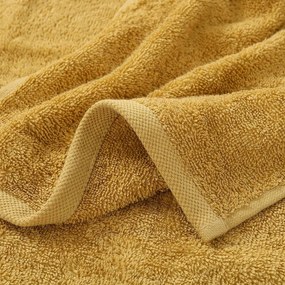 Goldea detský froté uterák - bager na horčicovej 30 x 50 cm