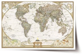 Sablio Plagát Mapa sveta - 60x40 cm