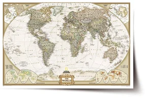 Sablio Plagát Mapa sveta - 60x40 cm