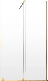 Radaway Furo kabína Walk-In 140 cm zlatá, pravá, rozťahovacia, výška 200 cm