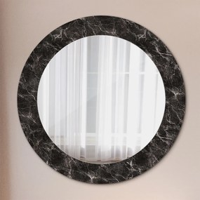 Okrúhle zrkadlo s potlačou Čierny mramor fi 60 cm