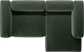 Zelená rohová pohovka (pravý roh/s leňoškou) Bergamo – Cosmopolitan Design