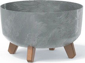 Plastový kvetináč na nožičkách DGRL300LE 28,5 cm - sivý betón