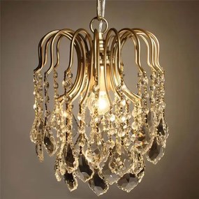 Toolight Toolight, krištáľové stropné svietidlo 1xE27 APP1650-1CP, zlatá, OSW-05117