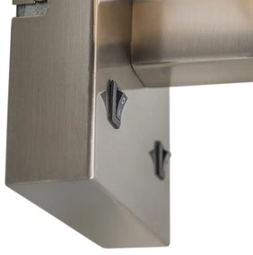 Oceľová nástenná lampa s čiernym tienidlom a čítacím ramenom vrátane LED - Bergamo