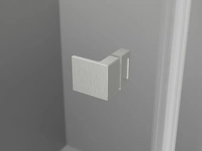 Mexen Lunar, L pravý výklopný päťuholníkový sprchový kút 100x90 cm, 8mm číre sklo, oceľový profil, 831L-100P-090L-97-00-P