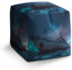 Sablio Taburet Cube Vrak lode pri polárnej žiare: 40x40x40 cm