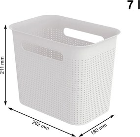 Rotho Úložný box s rúčkami BRISEN 7l, 26x18x21cm, biely