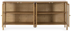 Vitrína v dekore duba v prírodnej farbe 180x80x40 cm Ceci – MOME