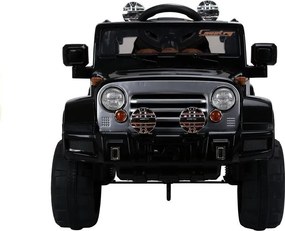 LEAN CARS Elektrické autíčko Jeep JJ245, LED svetlá, MP3, diaľkové ovládanie, čierne