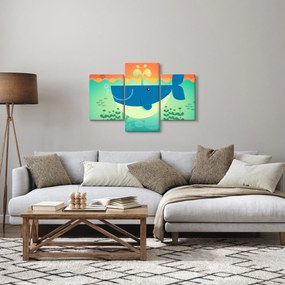 Obraz - Veselá veľryba v mori (90x60 cm)