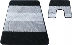 Sada kúpeľňových predložiek s výrezom TÁŇA - vzor 05 - čierna