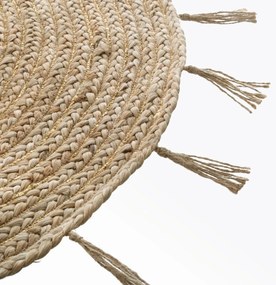 Okrúhly jutový koberec COZY LUREX 80 cm