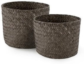 Set pletených košíkov Compactor, 2 ks, tmavo hnedá