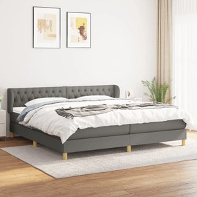 Boxspring posteľ s matracom tmavosivá 200x200 cm látka 3127070