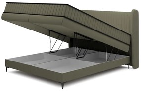 Manželská kontinentálna posteľ 140 cm Dalmo 140 (s roštom) (s úl. priestorom) (zelená + čierna). Vlastná spoľahlivá doprava až k Vám domov. 1099665