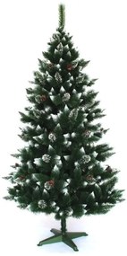 Čarovná vianočná borovica zdobená šiškami 220 cm s jemne zasneženými koncami