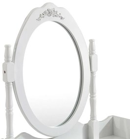 Toaletný stolík s taburetkou- Rome, biely