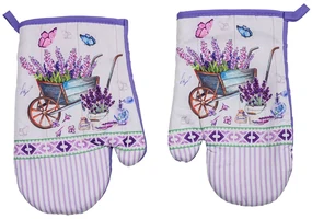 Sada 2 fialových chňapiek s magnetom LAVENDER