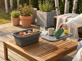 Skladací piknikový kôš TRIGO 3v1, sivý