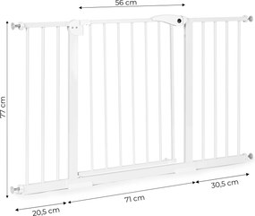 Bezpečnostná bránka pre deti a domáce zvieratá ECOTOYS 74–132 cm, kovová, bezvŕtacia