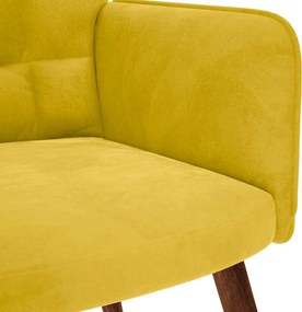 Multidom Relaxačné kreslo so stoličkou, žltý zamat