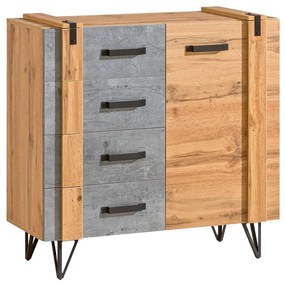 Komoda typ LO6 Lorinda (dub wotan + betón milenium). Akcia -19%. Vlastná spoľahlivá doprava až k Vám domov. 1040765