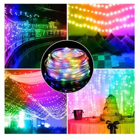 ECOLIGHT Osvetlenie vianočného stromčeka IP65 RGB LED pásik 10m 100led