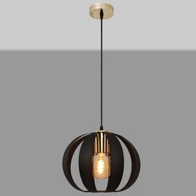Luster na lanku NEWTON 1xE27/15W/230V čierna/zlatá