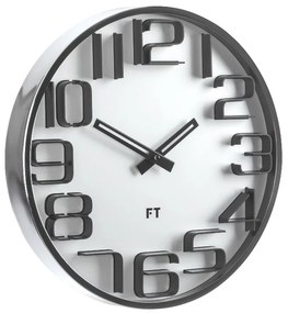 Designové nástěnné hodiny Future Time FT7010SI Numbers silver  30cm