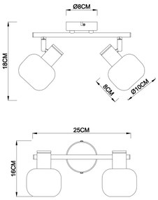 Globo 54303-2 - Bodové svietidlo PALLO 2xE14/40W/230V